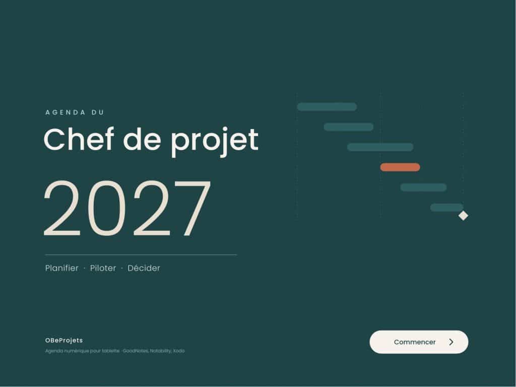 Agenda du chef de projet 2027, page Couverture